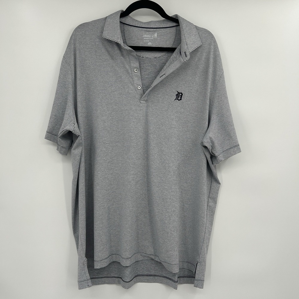 Johnnie-O Mens Lyndon Detroit Performance Polo Shirt XL Striped UPF 50